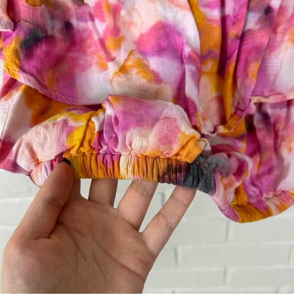 Torrid Pink Tie Dye Ruffle Detail Crop Top Size 10 M/L - Picture 9 of 11